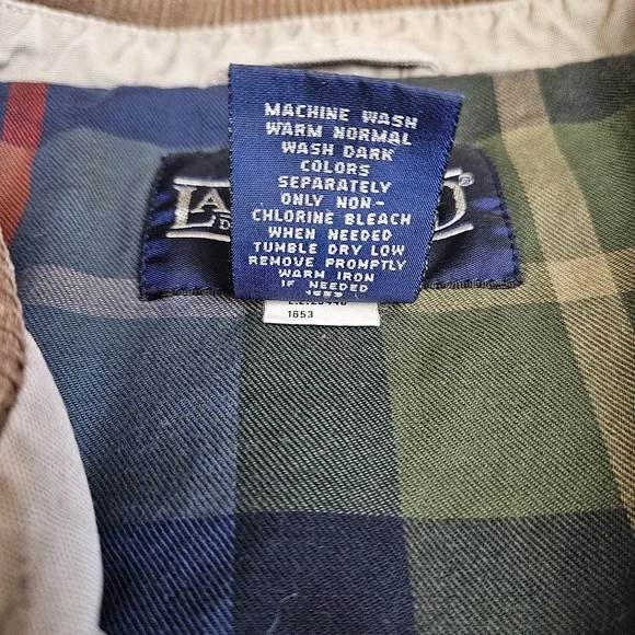 Lands' End Chore Coat Women Large Canvas Barn Field Flannel Lined Corduroy Tan - Picture 13 of 14